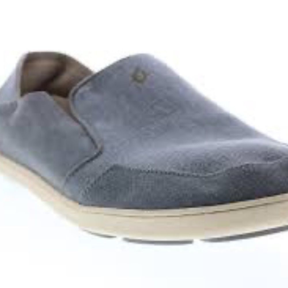Olu Kai Nohea Love Grey Canvas‎ Men's Slip-On Shoes Sz 9